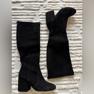 Steve Madden Black Over the Knee Boots with box